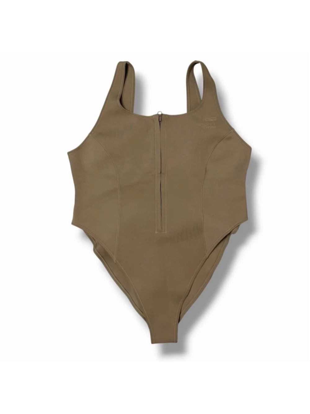 NEW! SKIMS RUBBERIZED SCUBA SWIM SCOOP NECK ONE PIECE DESERT SIZE 3X - READ